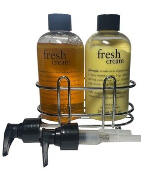 Philosophy Fresh Cream Hand Wash & Hand Lotion 8 oz duo w/ caddy & pump SEALED